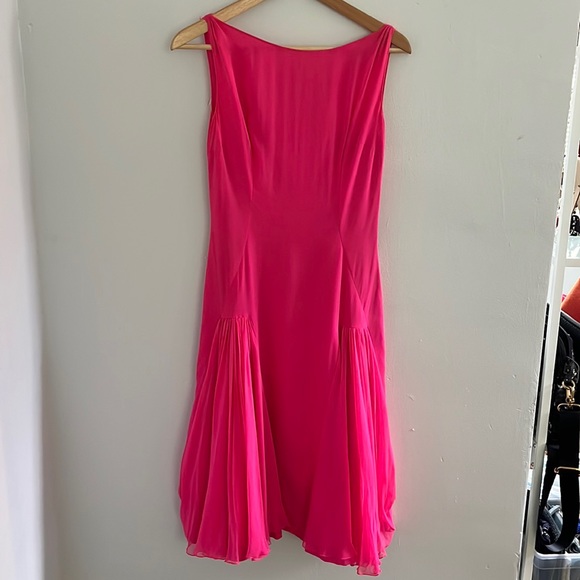Vintage 1930s shocking pink chiffon cocktail dress. Handmade/couture. Size XS - Picture 4 of 15
